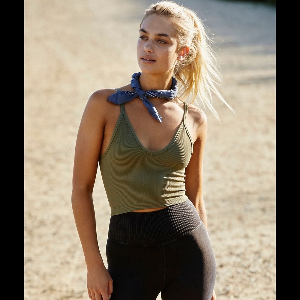 Free people happiness runs v neck tank NWT
